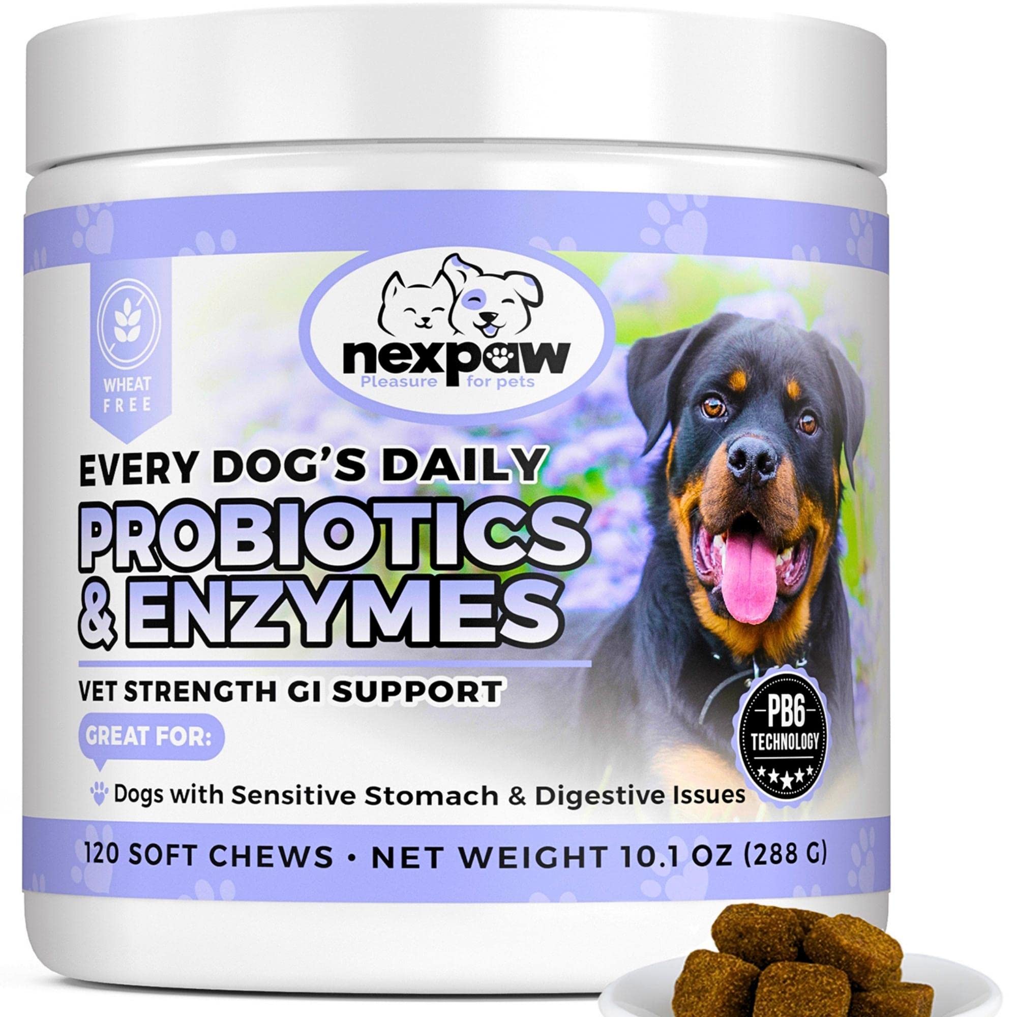 Dog Probiotics and Digestive Enzymes - Relief Diarrhea Dog Gas Bloating Constipation Upset Stomach - Pet Digestive Support - Soft Chews Probiotics for Dogs & Puppies