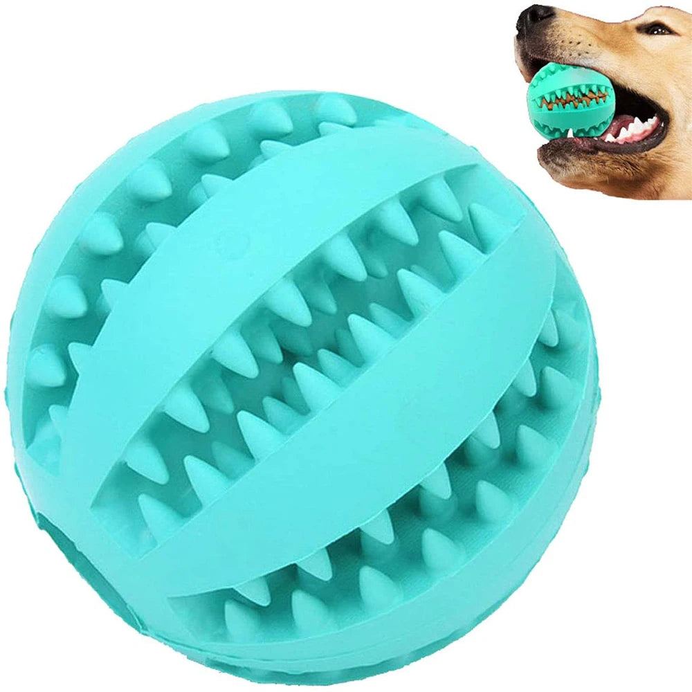 Rubber Dog Snack Ball Toy — Teeth Cleaning Treat Dispenser for Puppies & Large Dogs