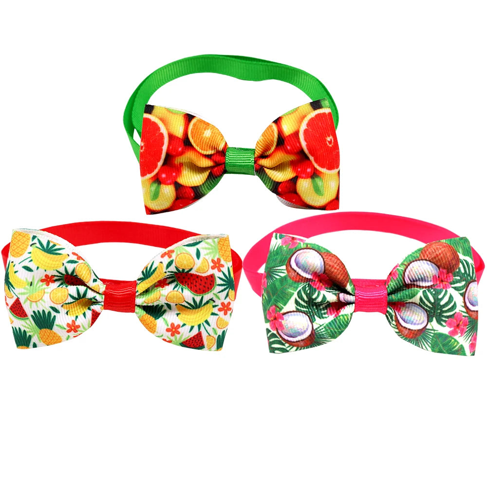 Dog Bowties & Neckties — 10 Piece Fruit Style Accessories for Small Dogs