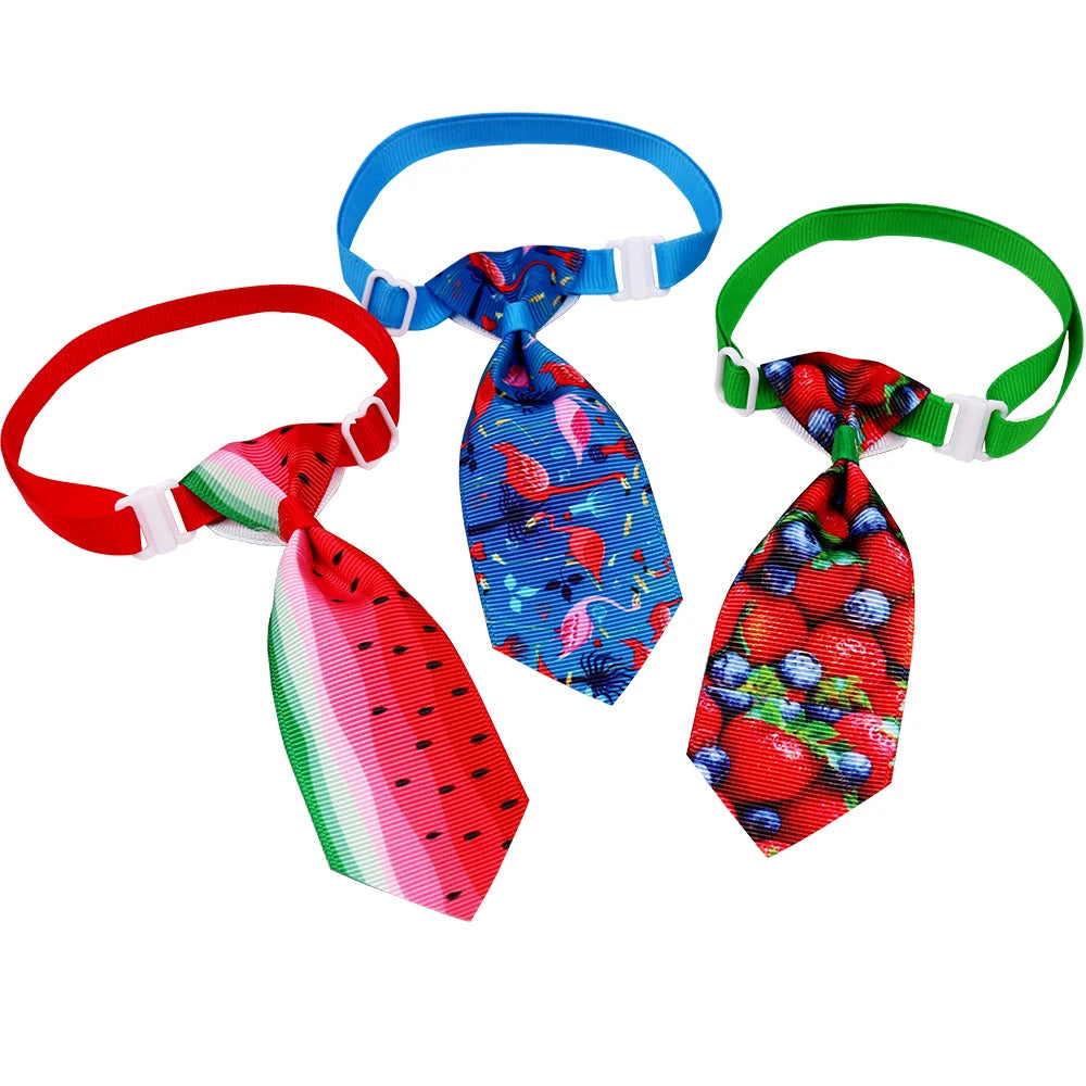 Dog Bowties & Neckties — 10 Piece Fruit Style Accessories for Small Dogs