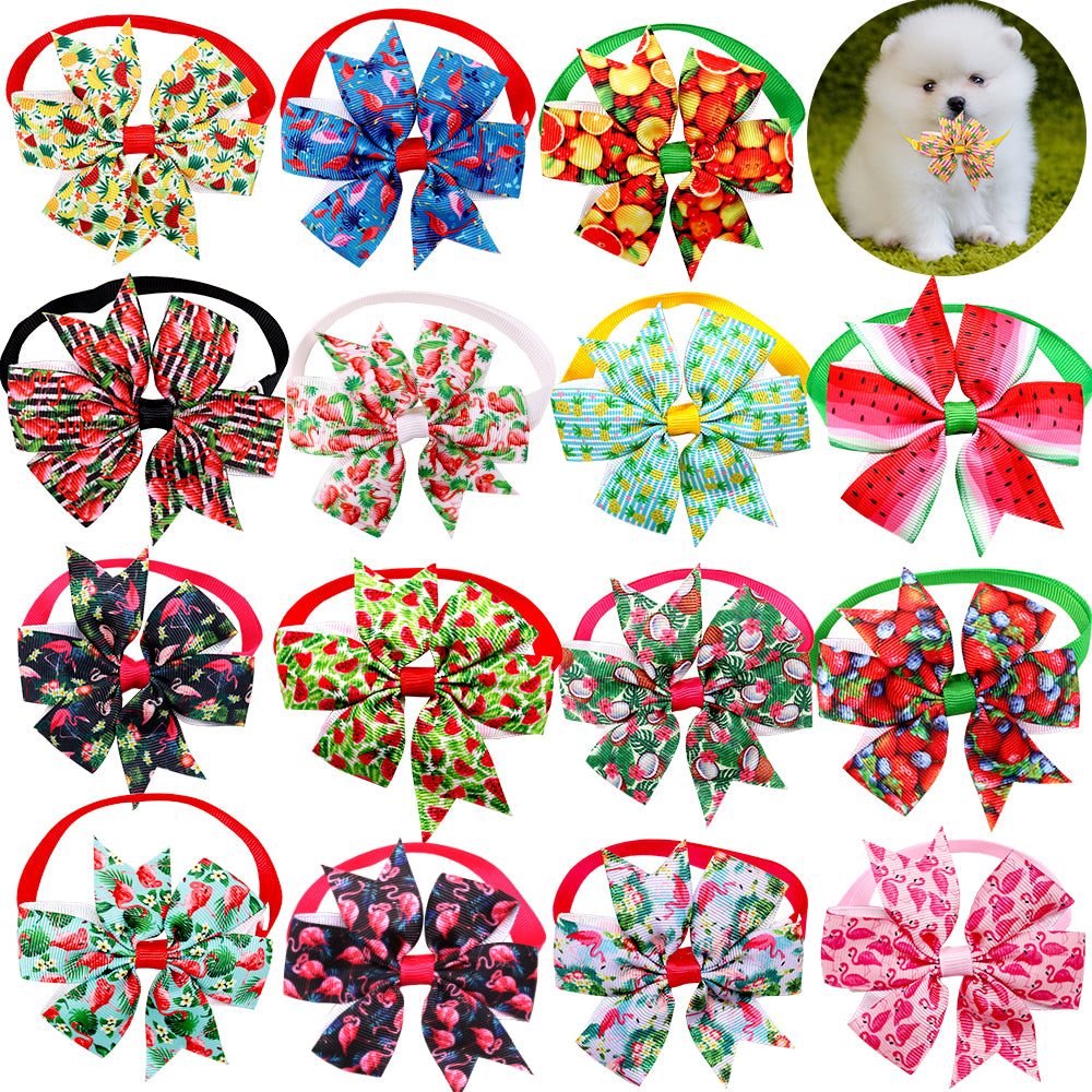 Dog Bowties & Neckties — 10 Piece Fruit Style Accessories for Small Dogs