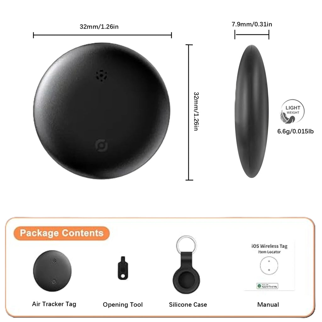 Pet Tracker No Monthly Fee No SIM Work with Apple iOS Find My Anti-Lost Finder Tag for Dogs Cats with Airtag Case GPS Tracker