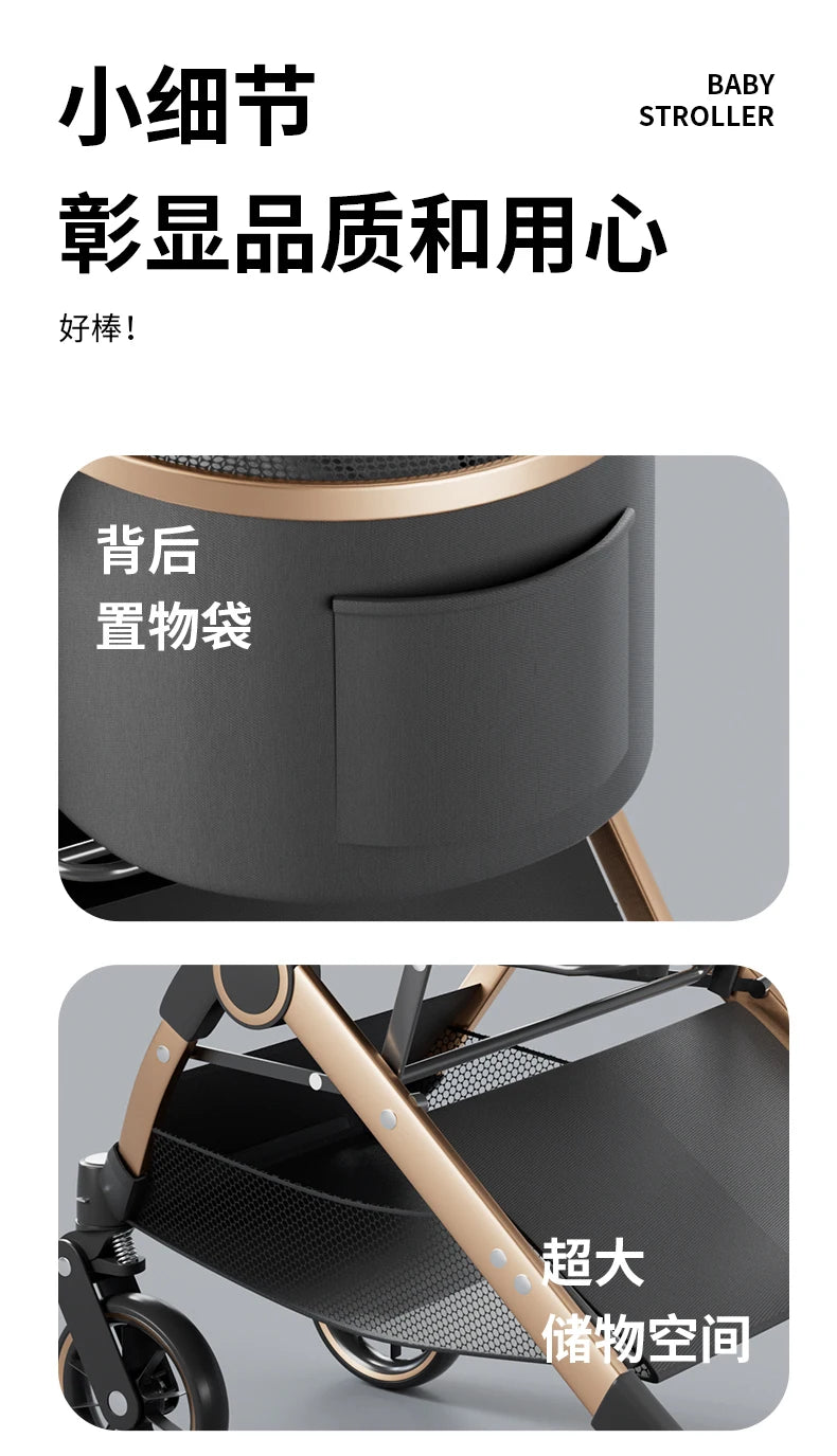 3-in-1 Portable Pet Stroller with Detachable Bag