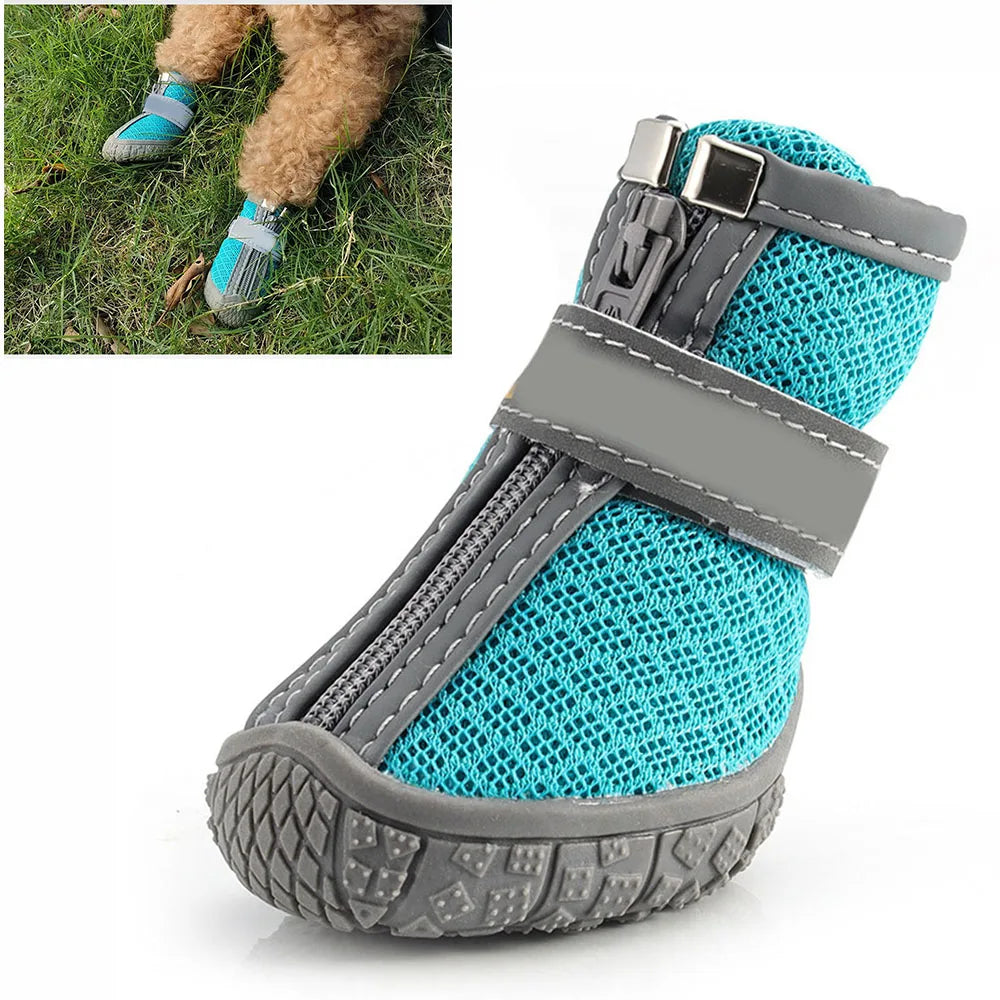 Mesh Pet Dog Shoes Durable Breathable Soft Sole Reflection Dogs Boots for Small Dogs Walking Climbing Dogs Sneakers Cats Shoes