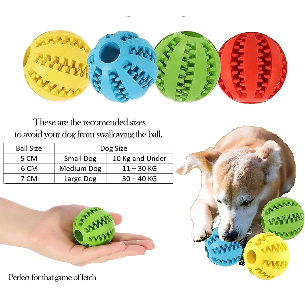 Rubber Dog Snack Ball Toy — Teeth Cleaning Treat Dispenser for Puppies & Large Dogs