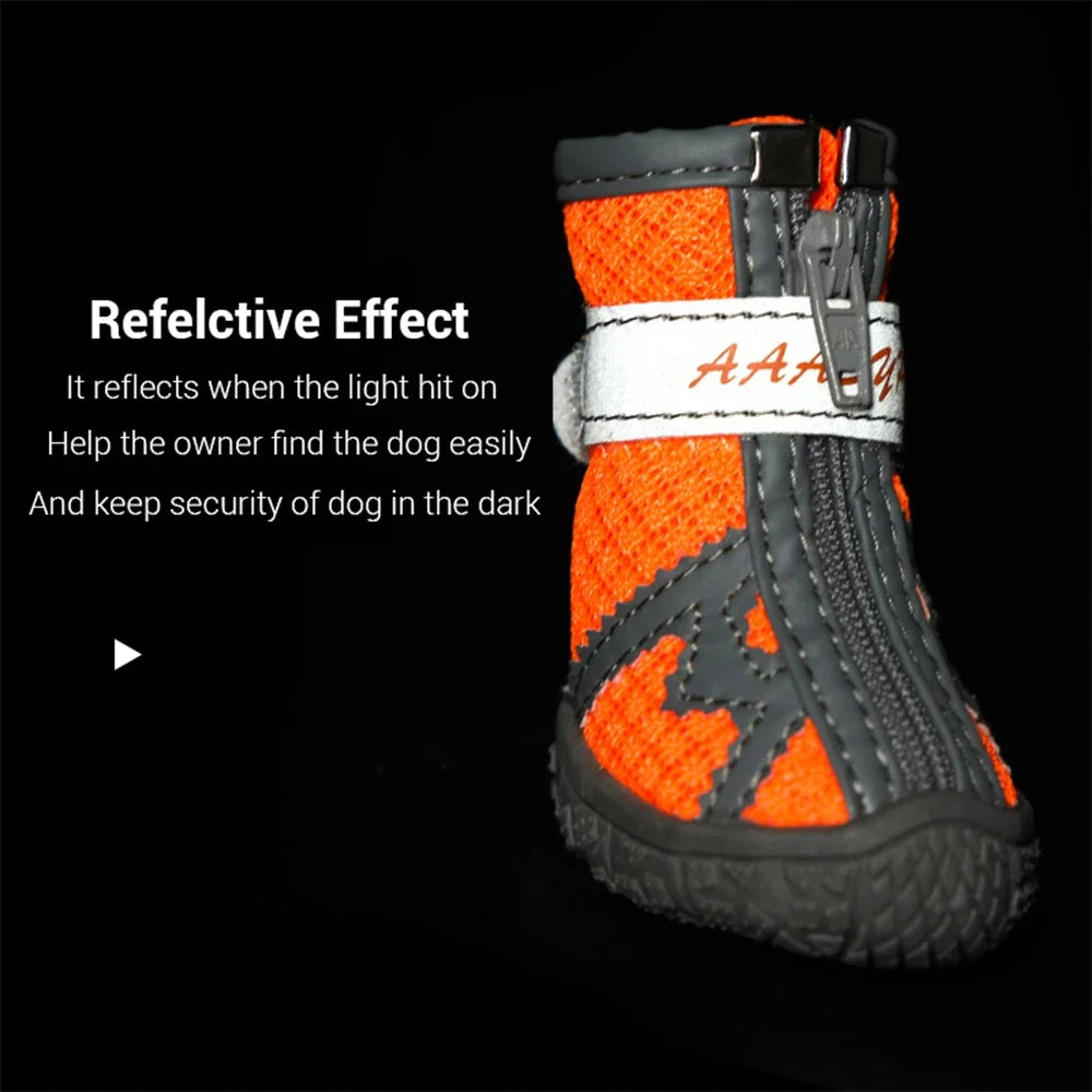 Breathable Mesh Pet Dog Shoes Spring and Summer Pet Sports Boots Anti-slip Puppy Shoes Reflective Sneakers for Teddy Chihuahua