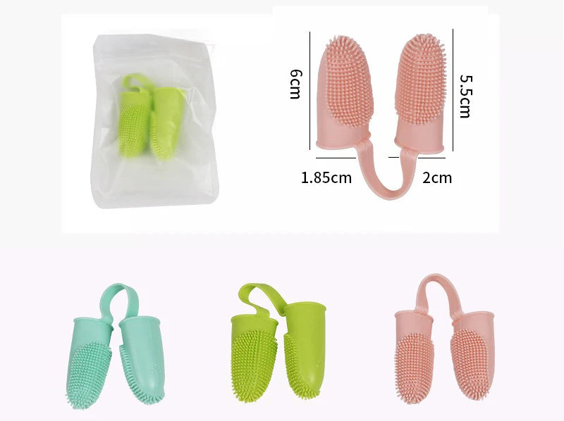 Dual Finger Pet Toothbrush — Soft Bristle Oral Cleaner for Dogs & Cats