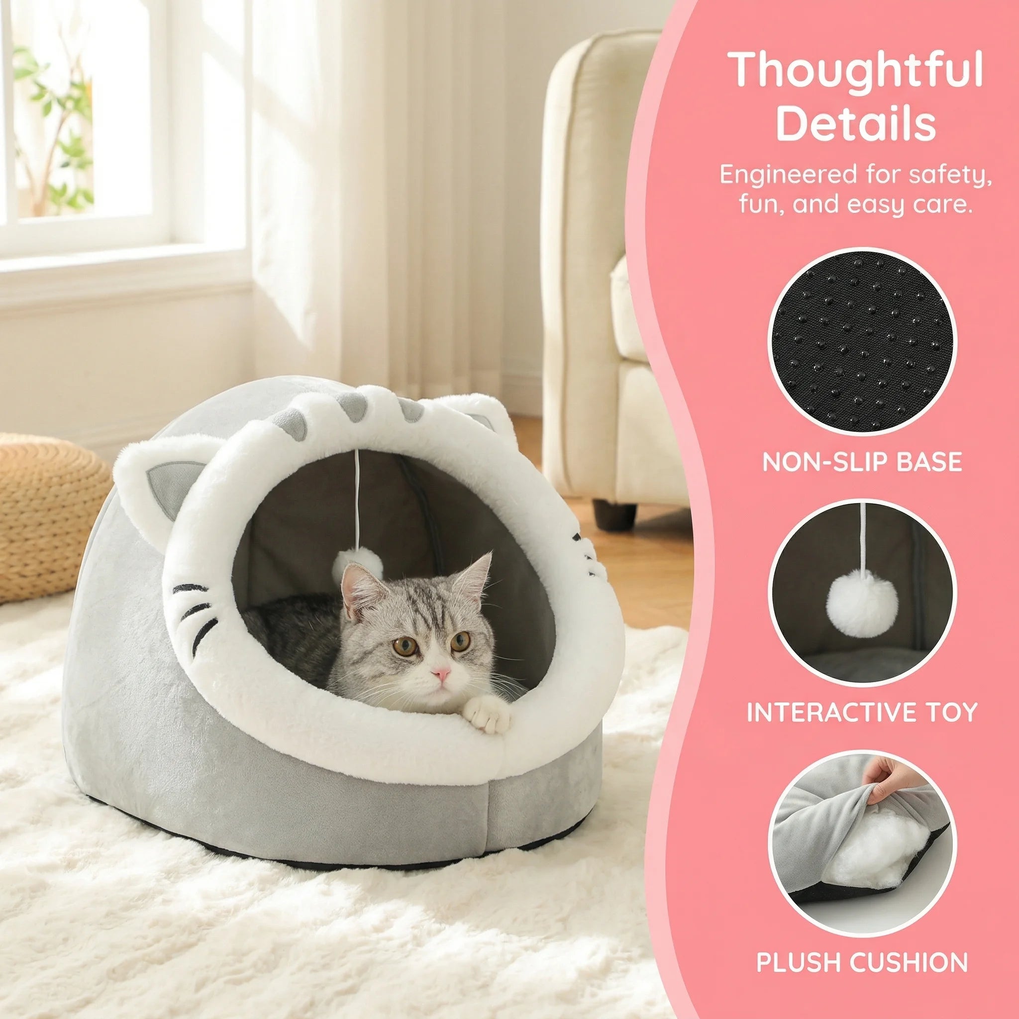 Four Season Universal Cat Bed Cat House Soft And Comfortable Pet Bed Puppy Sleeping Bag Pet Supplies Tent Habitats Basket House