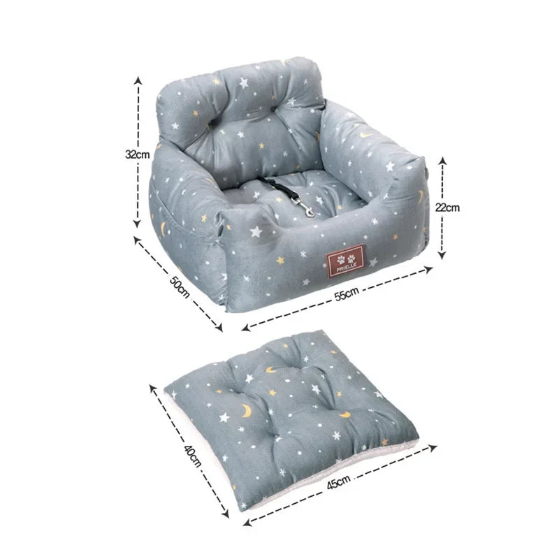 Blue Starry Sky Dog Car Seat & Travel Bed