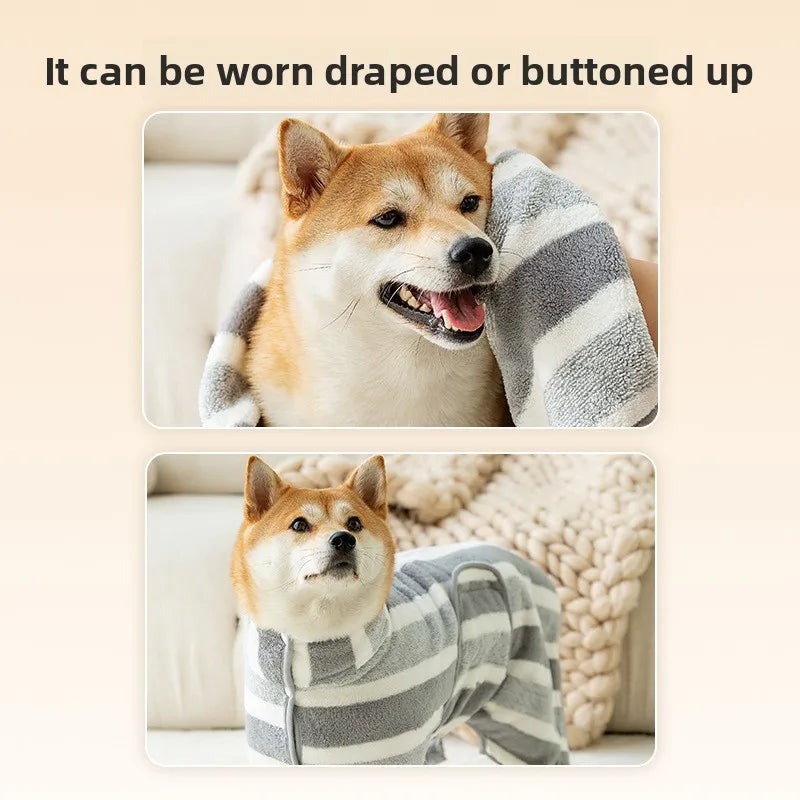 Pet bathrobe coral fleece absorbent bath towel cat dog bath dry towel medium large dog cat cleaning towel