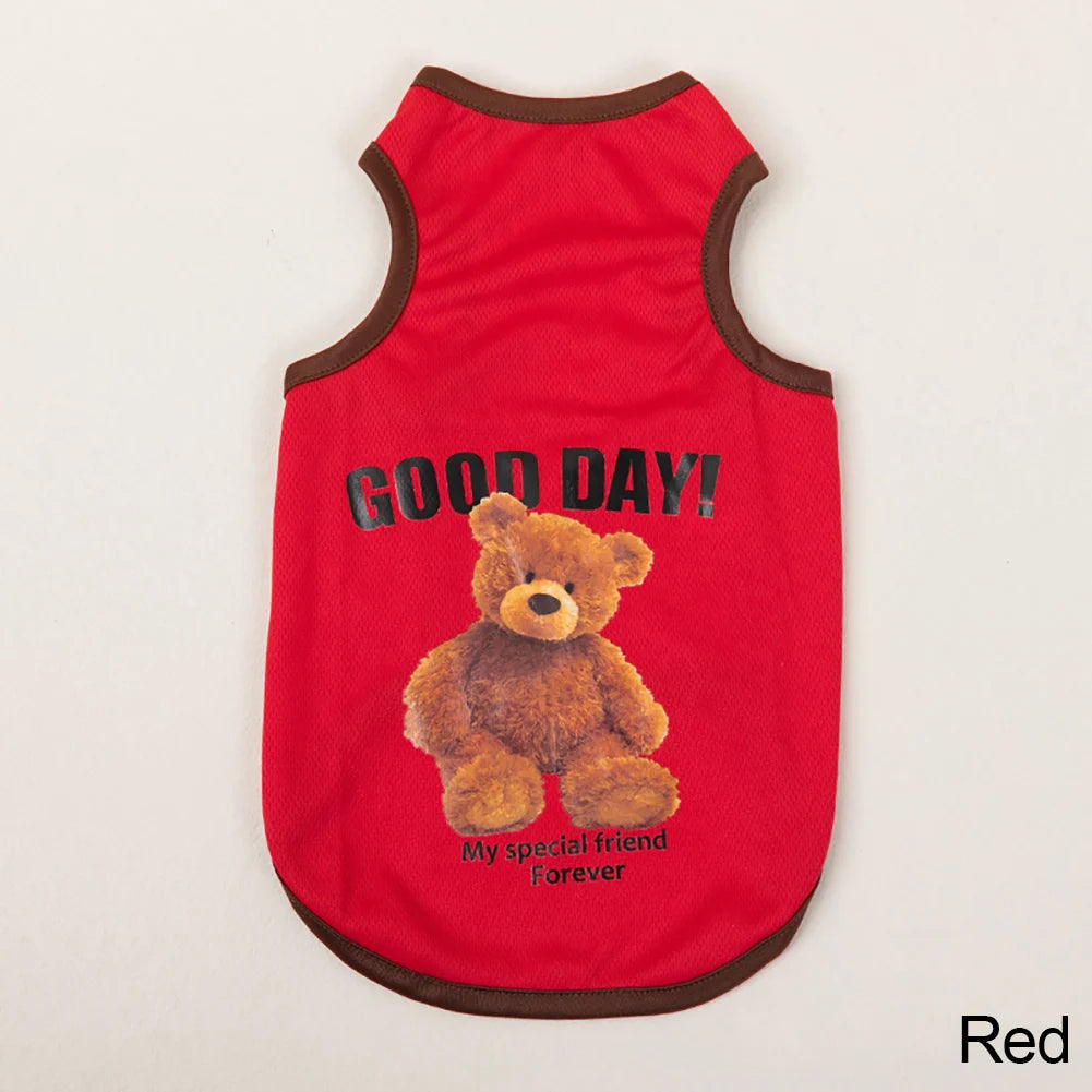 Pet Sleeveless T-Shirt — Bear Pattern Vest for Dogs & Cats