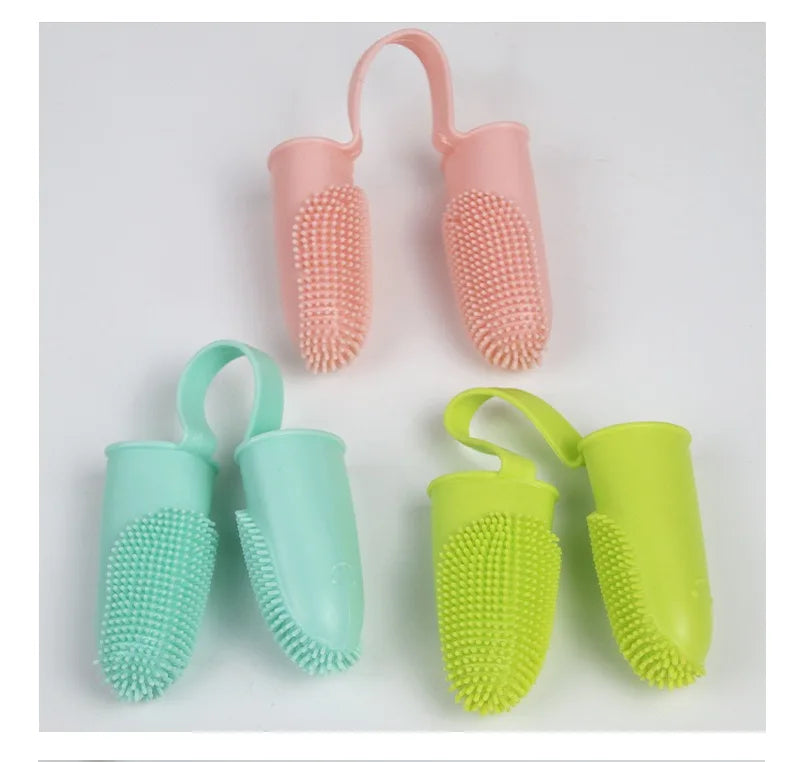 Dual Finger Pet Toothbrush — Soft Bristle Oral Cleaner for Dogs & Cats