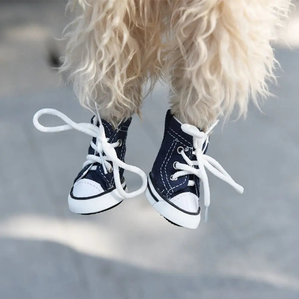 Creative 4PCS/Set Pet Shoes with Adjustable Drawstring Waterproof Puppy Pet Dogs Boots Canvas Breathable Pet Supplies Pets