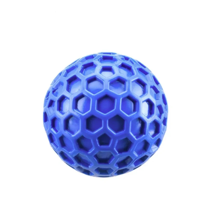 Bite-Resistant Honeycomb Dog Toy Ball — Natural Rubber Teething & Teeth Cleaning