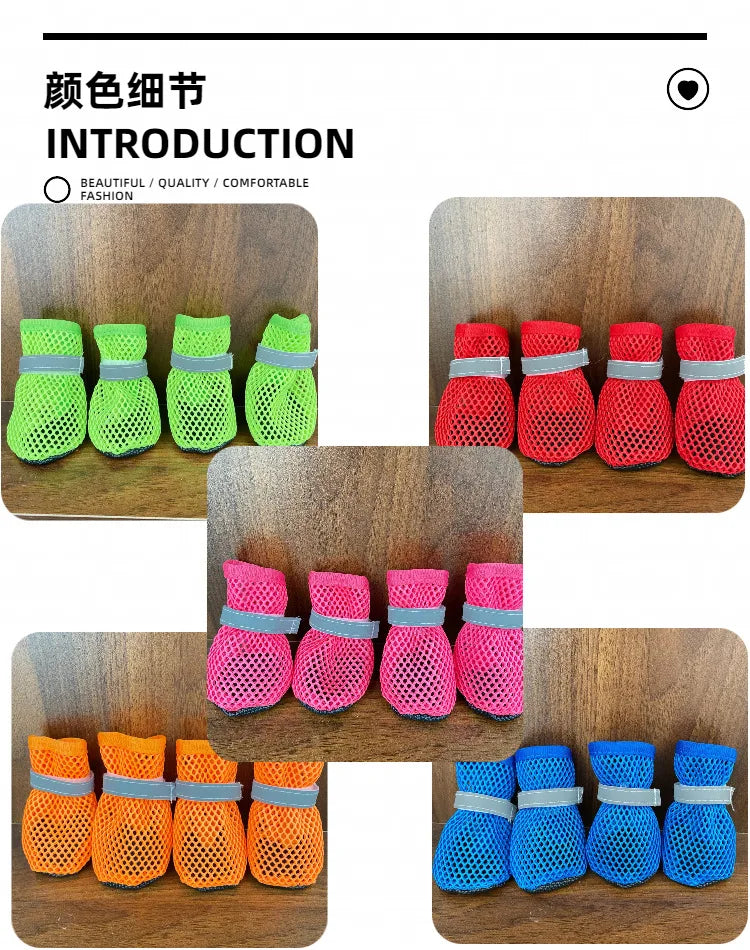 Non-slip, breathable and wear-resistant dog shoes, soft sole anti-slip off pet dog boots, durable paw protective covers