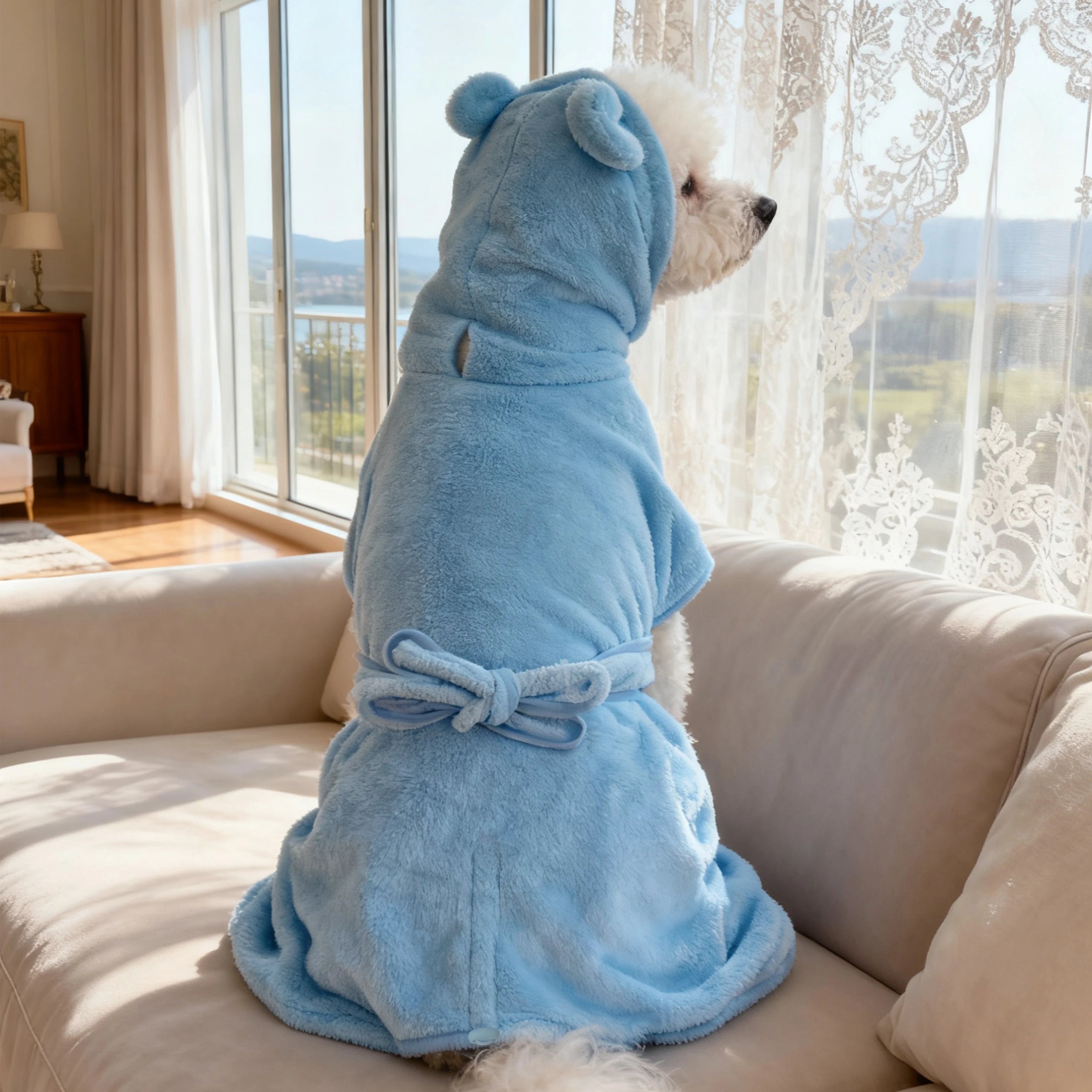 Quick Drying Soft Pet Bath Towel Robe Absorbent Soft Pet Bathrobe Dog Bath Towel for Small big Medium Dogs and cat