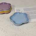 5.5'' Cat Feeding Flower Shaped Ceramic Disc Extra Wide Raised Cats Food Bowl  Anti-vomiting Cat Feeder Pet Delicate Tableware