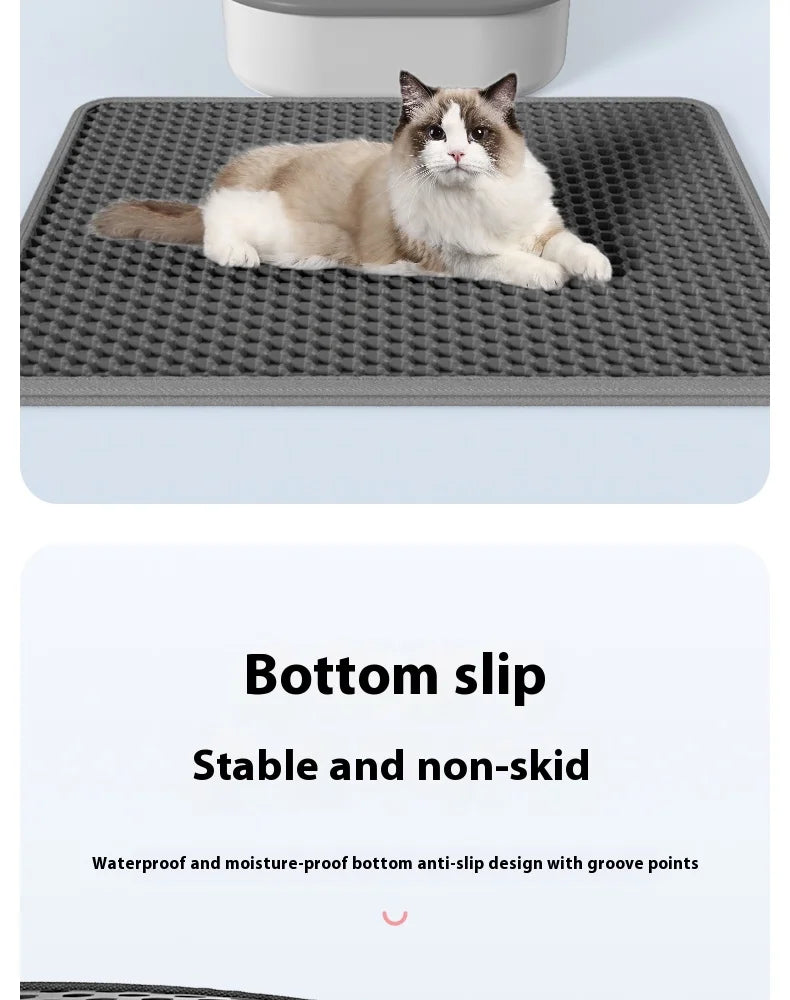 Large Cat Litter Mat Waterproof Double Layer Non Slip Litter Box Tray Pad Washable Durable Pet Toilet Training Mat
