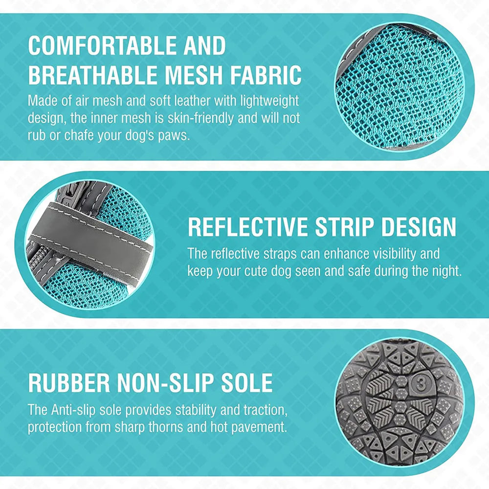Mesh Pet Dog Shoes Durable Breathable Soft Sole Reflection Dogs Boots for Small Dogs Walking Climbing Dogs Sneakers Cats Shoes