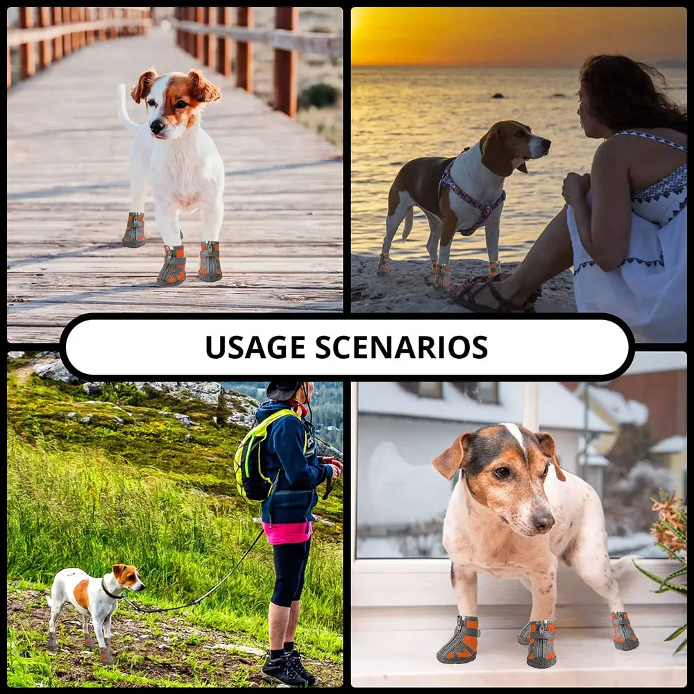 Breathable Mesh Pet Dog Shoes Spring and Summer Pet Sports Boots Anti-slip Puppy Shoes Reflective Sneakers for Teddy Chihuahua