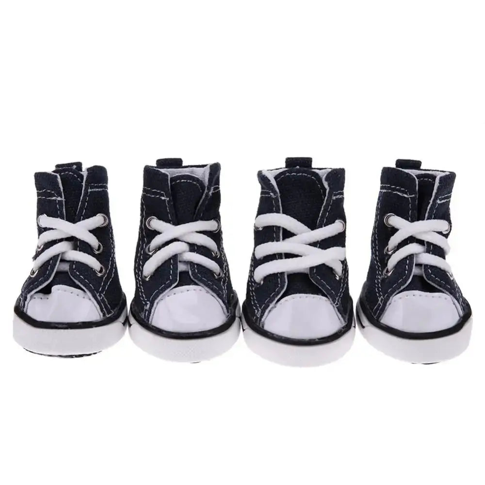 Creative 4PCS/Set Pet Shoes with Adjustable Drawstring Waterproof Puppy Pet Dogs Boots Canvas Breathable Pet Supplies Pets