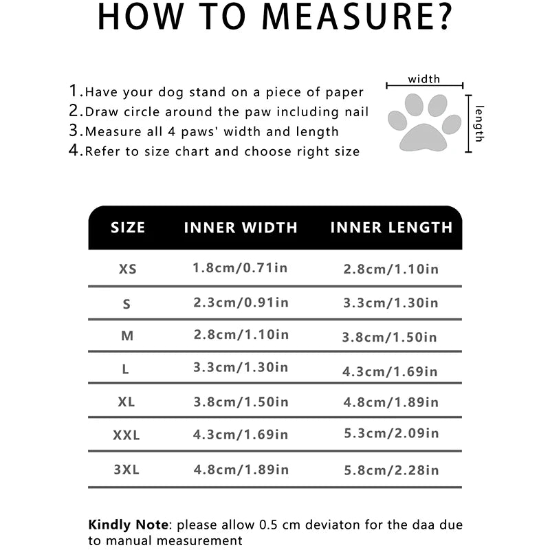 4pcs Pet Dog Shoes For Small Large Dogs Cat Anti-slip Soft Adjustable Paw Boots Chihuahua Socks Dachshund Puppy Outdoor Sneakers