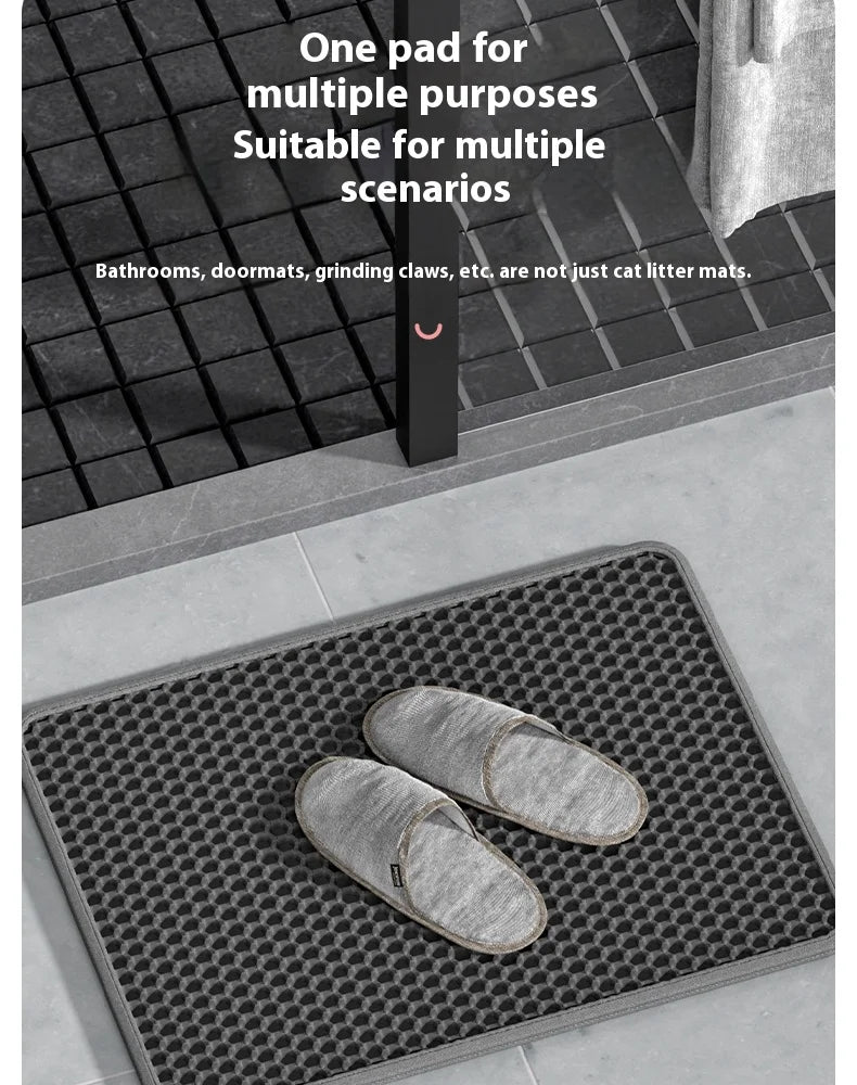 Large Cat Litter Mat Waterproof Double Layer Non Slip Litter Box Tray Pad Washable Durable Pet Toilet Training Mat