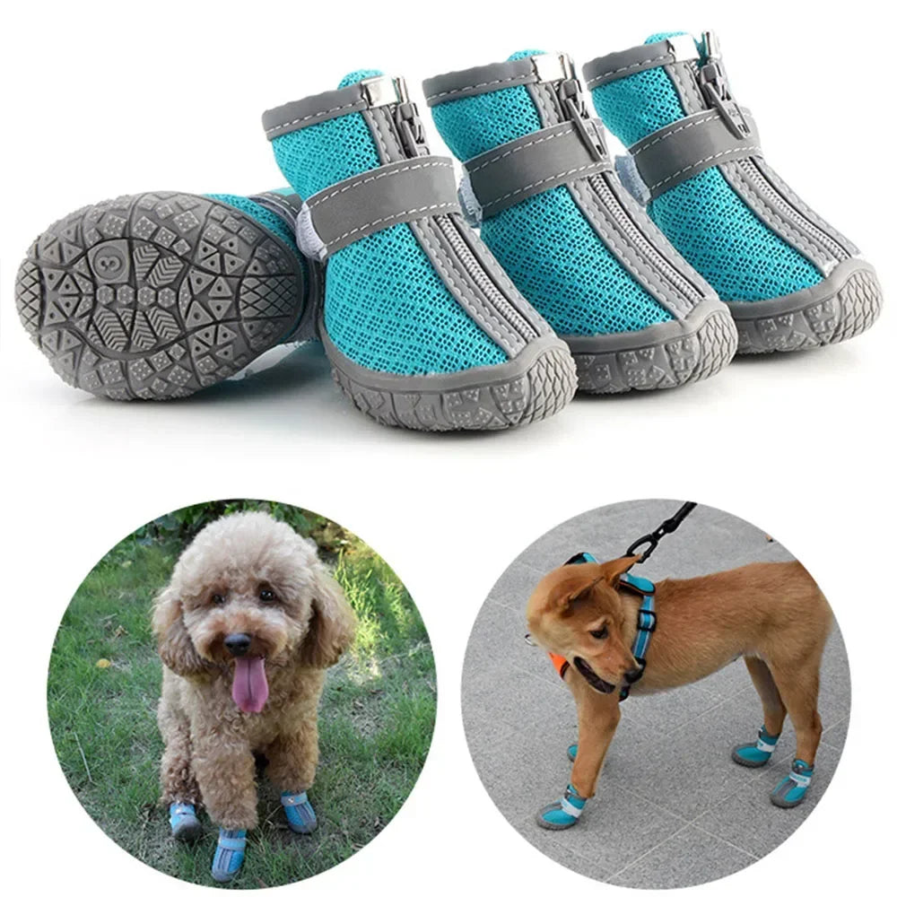Pet Dog Shoes Lightweight Wear-resistant Breathable Fashion Dog Mesh Sneakers Puppy Boots Waterproof Footwear for Cat Reflective
