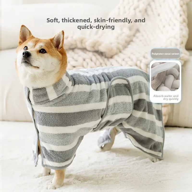 Pet bathrobe coral fleece absorbent bath towel cat dog bath dry towel medium large dog cat cleaning towel