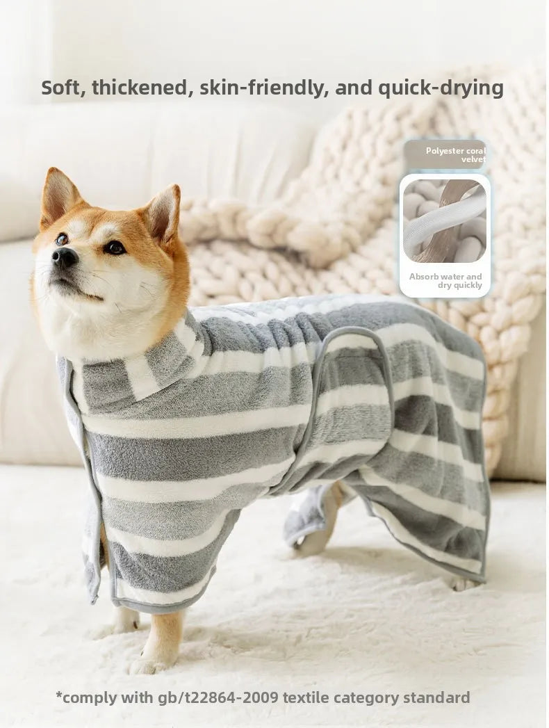 Pet bathrobe coral fleece absorbent bath towel cat dog bath dry towel medium large dog cat cleaning towel