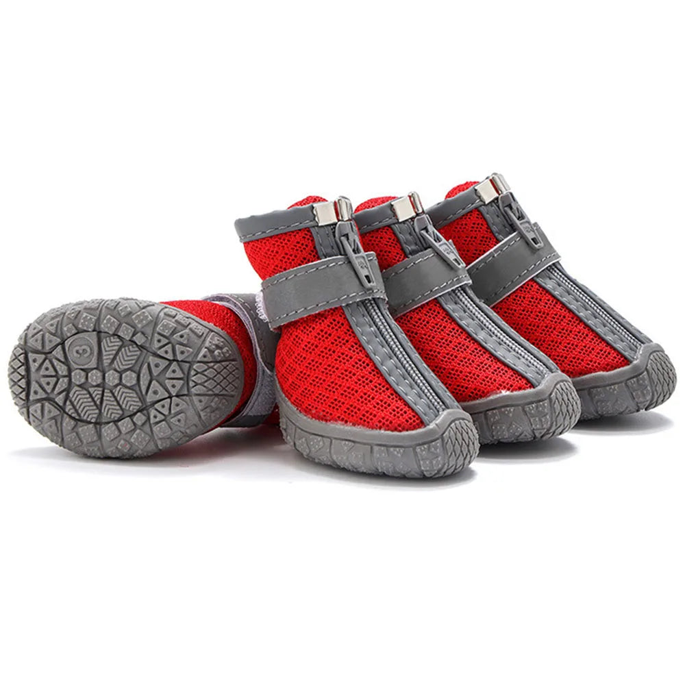 Mesh Dog Sneakers — Breathable Reflective Shoes for Small Dogs & Cats