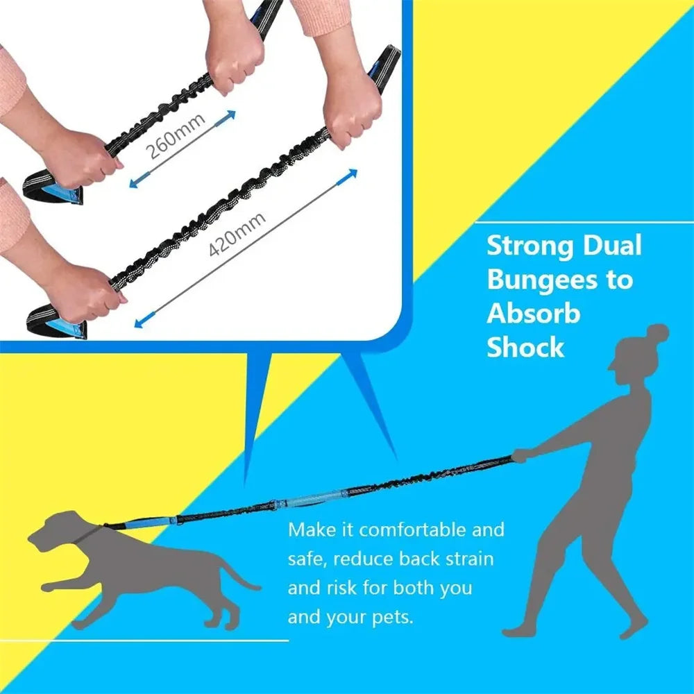 Hands-Free Dog Leash — Retractable Elastic Waist Belt for Running & Walking