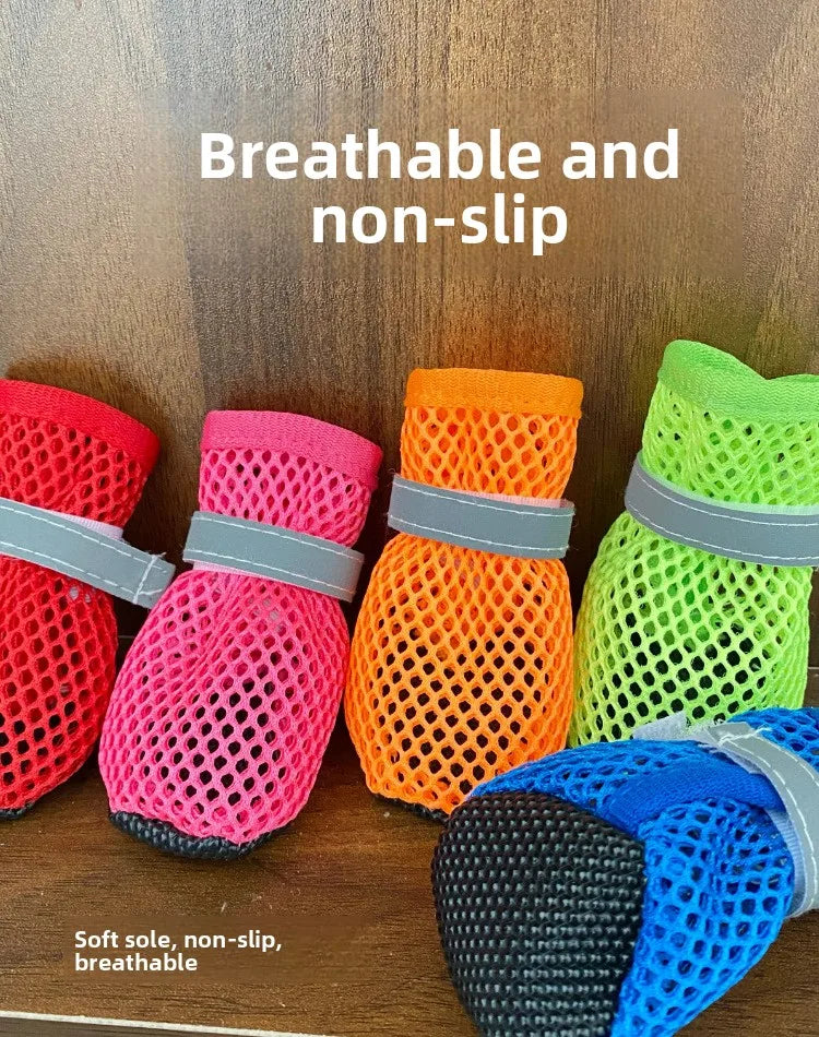 Non-slip, breathable and wear-resistant dog shoes, soft sole anti-slip off pet dog boots, durable paw protective covers