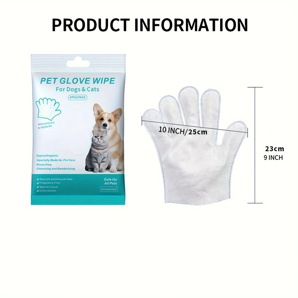 18pcs Pet Glove Wipes for Dogs & Cats, Pet Grooming Wipes, Cleaning Deodorizing Wipes, Outdoor Activities and Inconvenient Bath