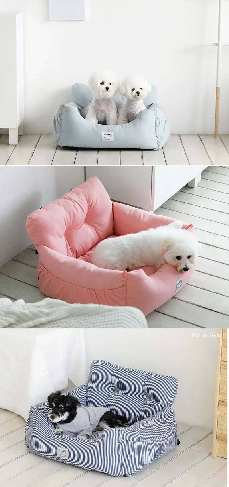Blue Starry Sky Dog Car Seat & Travel Bed