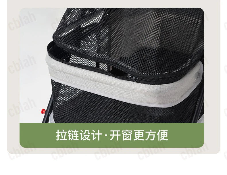 Foldable Pet Stroller for Small Dogs & Cats