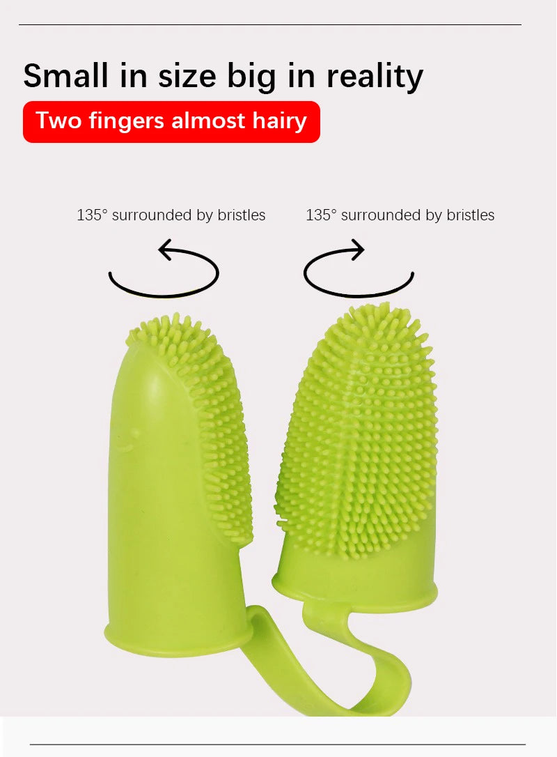 Dual Finger Pet Toothbrush — Soft Bristle Oral Cleaner for Dogs & Cats