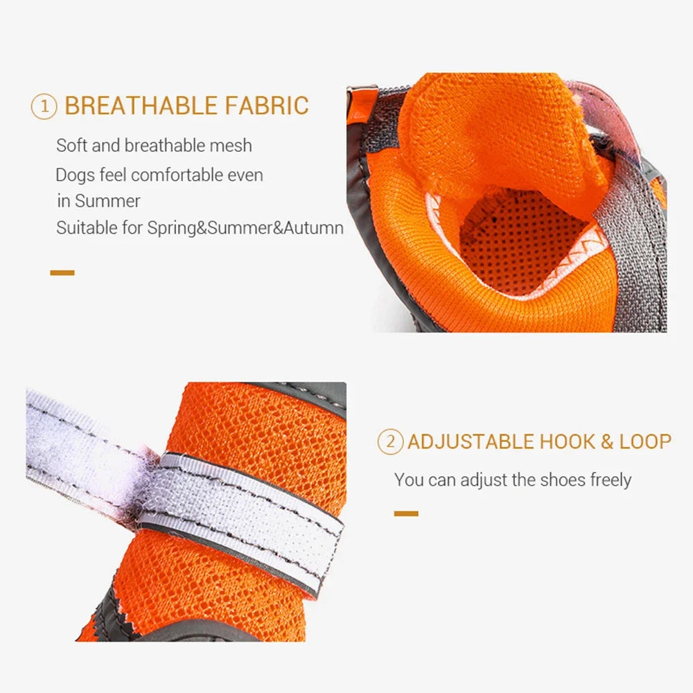 Breathable Mesh Pet Dog Shoes Spring and Summer Pet Sports Boots Anti-slip Puppy Shoes Reflective Sneakers for Teddy Chihuahua