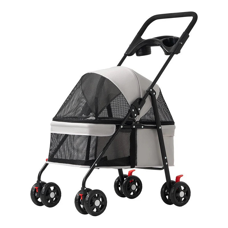 Foldable Pet Stroller for Small Dogs & Cats