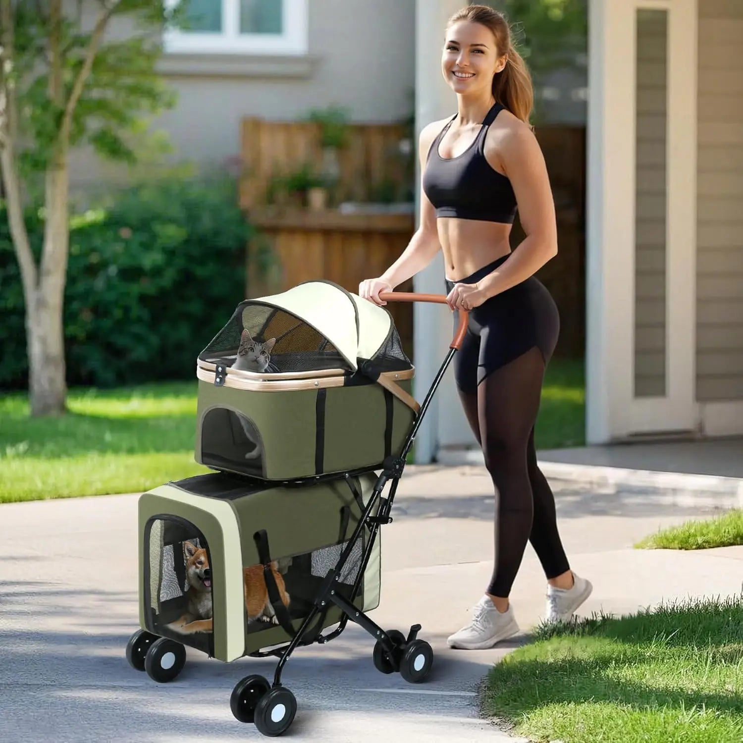 Foldable Travel Carriage with Detachable Carriers