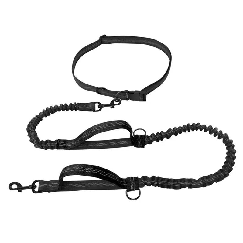 Hands-Free Dog Leash — Retractable Elastic Waist Belt for Running & Walking