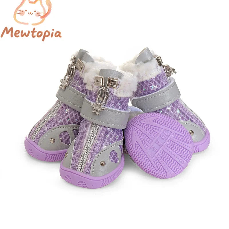 Europe And The United States Wind Non-Slip Tide Pet Shoes Breathable Mesh Pet Shoes Adorable Pet Warm Anti-Shedding Sneakers
