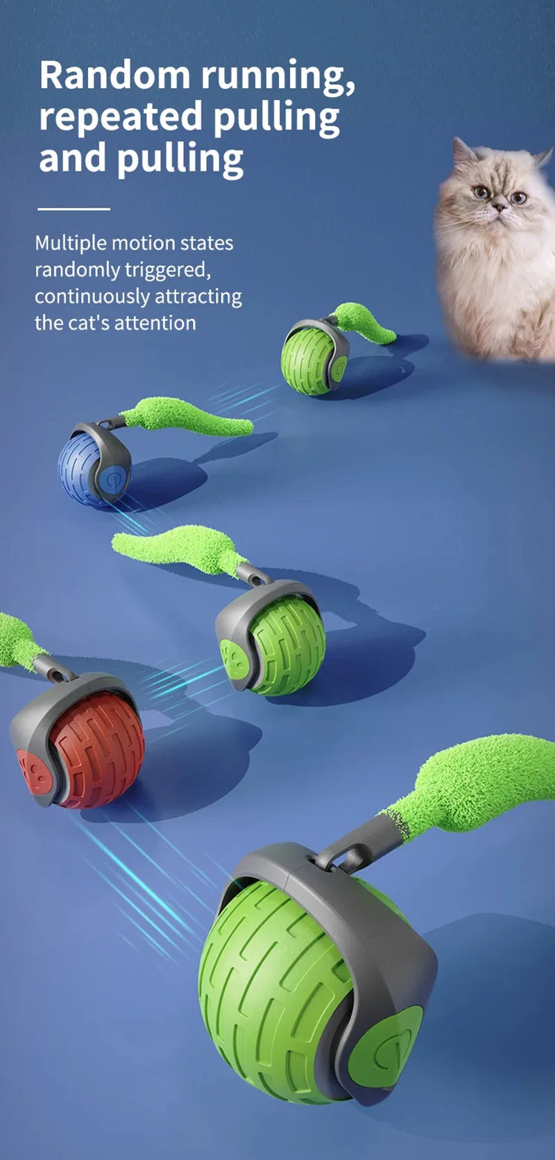 Smart Electric Rolling Cat Toy Ball — USB Rechargeable Auto-Moving Teaser