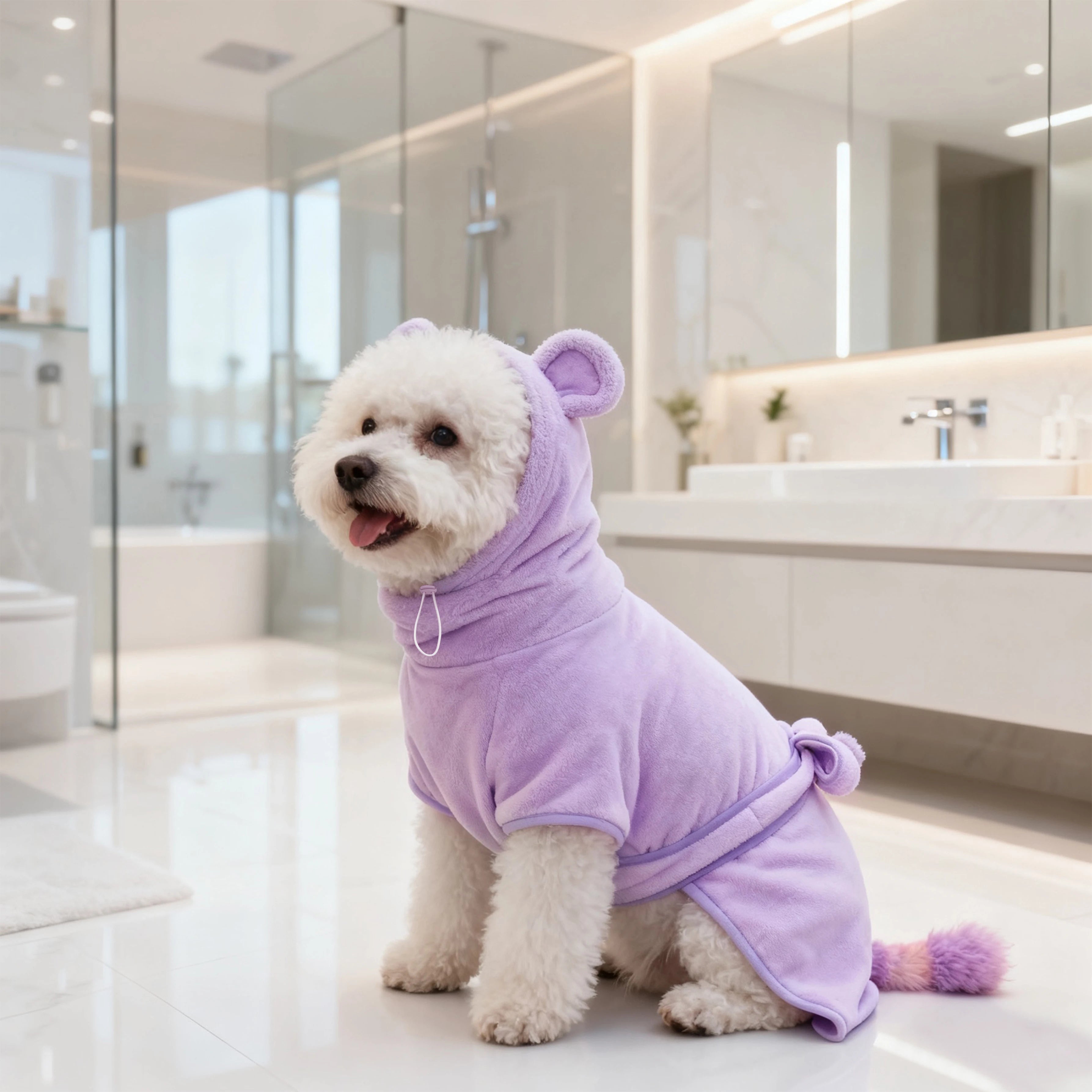 Quick Drying Soft Pet Bath Towel Robe Absorbent Soft Pet Bathrobe Dog Bath Towel for Small big Medium Dogs and cat