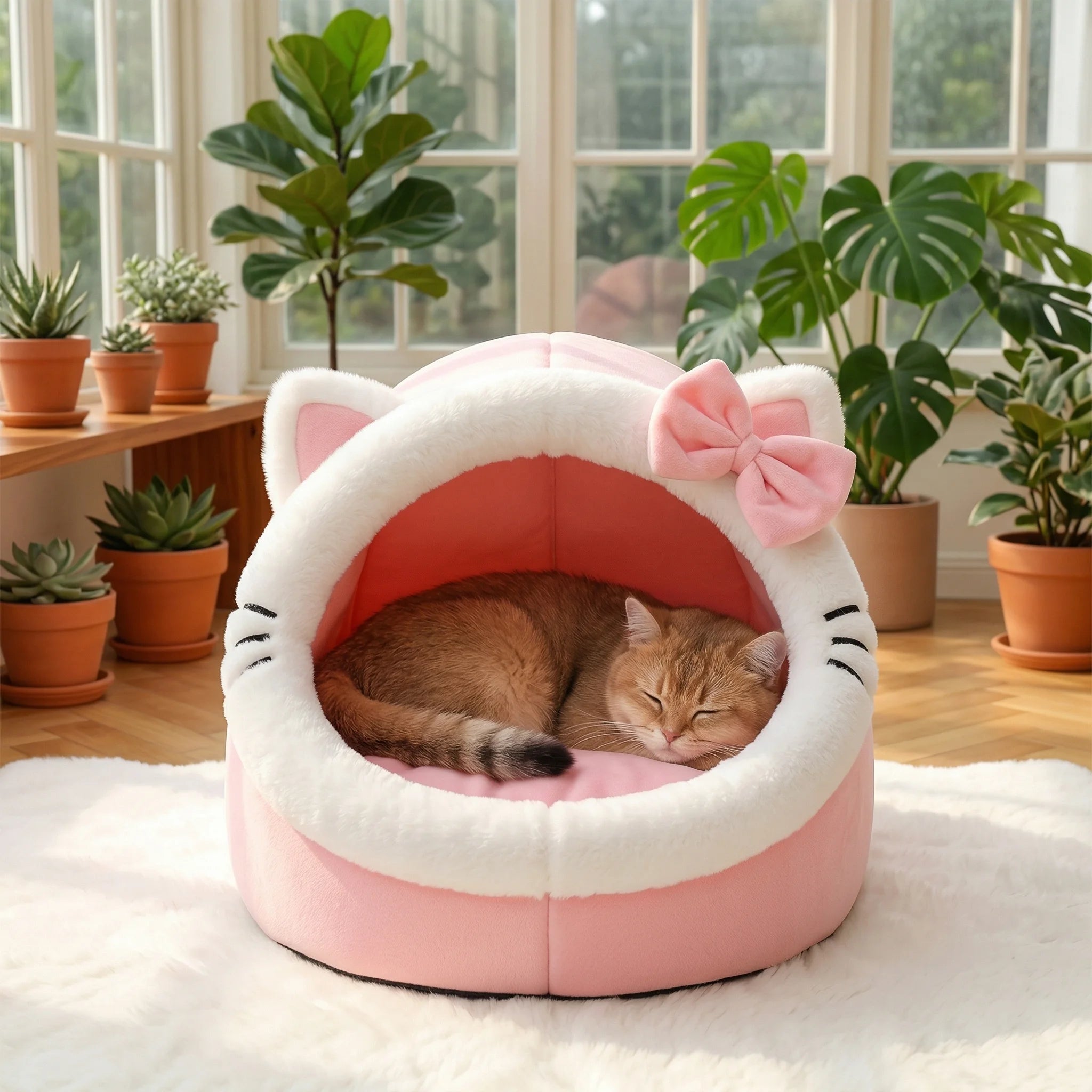 Four Season Universal Cat Bed Cat House Soft And Comfortable Pet Bed Puppy Sleeping Bag Pet Supplies Tent Habitats Basket House