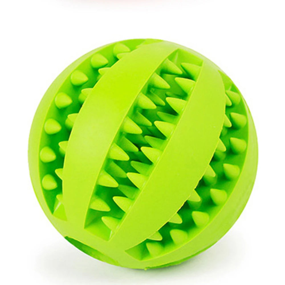 Rubber Dog Snack Ball Toy — Teeth Cleaning Treat Dispenser for Puppies & Large Dogs