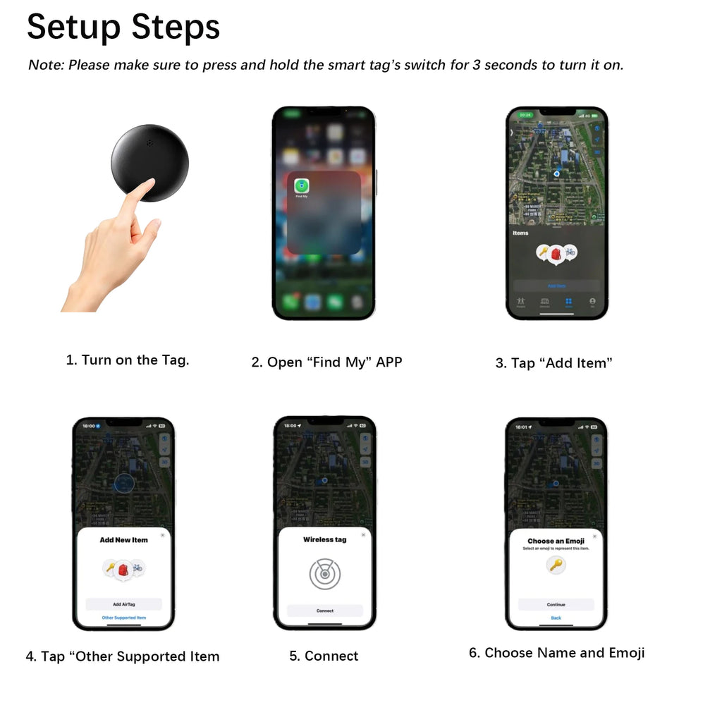 Pet Tracker No Monthly Fee No SIM Work with Apple iOS Find My Anti-Lost Finder Tag for Dogs Cats with Airtag Case GPS Tracker