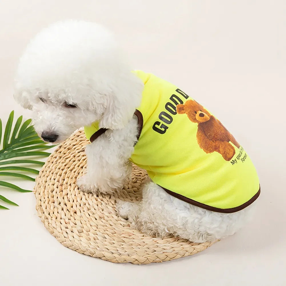 Pet Sleeveless T-Shirt — Bear Pattern Vest for Dogs & Cats