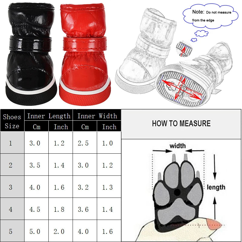 Winter Pet Dog Shoes For Small Dogs Warm Fleece Puppy Pet Shoes Waterproof Dog Snow Boots Chihuahua Yorkie Shoes Pet Products