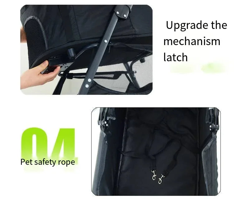 3-in-1 Lightweight Foldable Pet Car Stroller